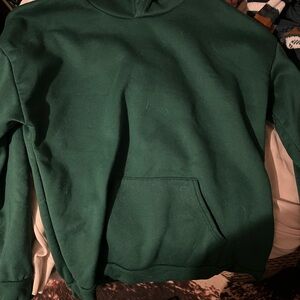 SHEIN Dark Green Hooded Sweatshirt